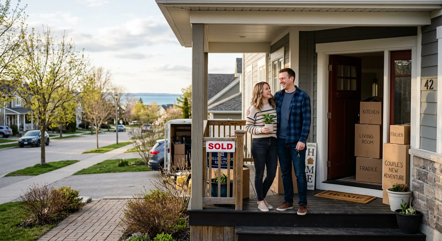 Couple arriving at new Collingwood home