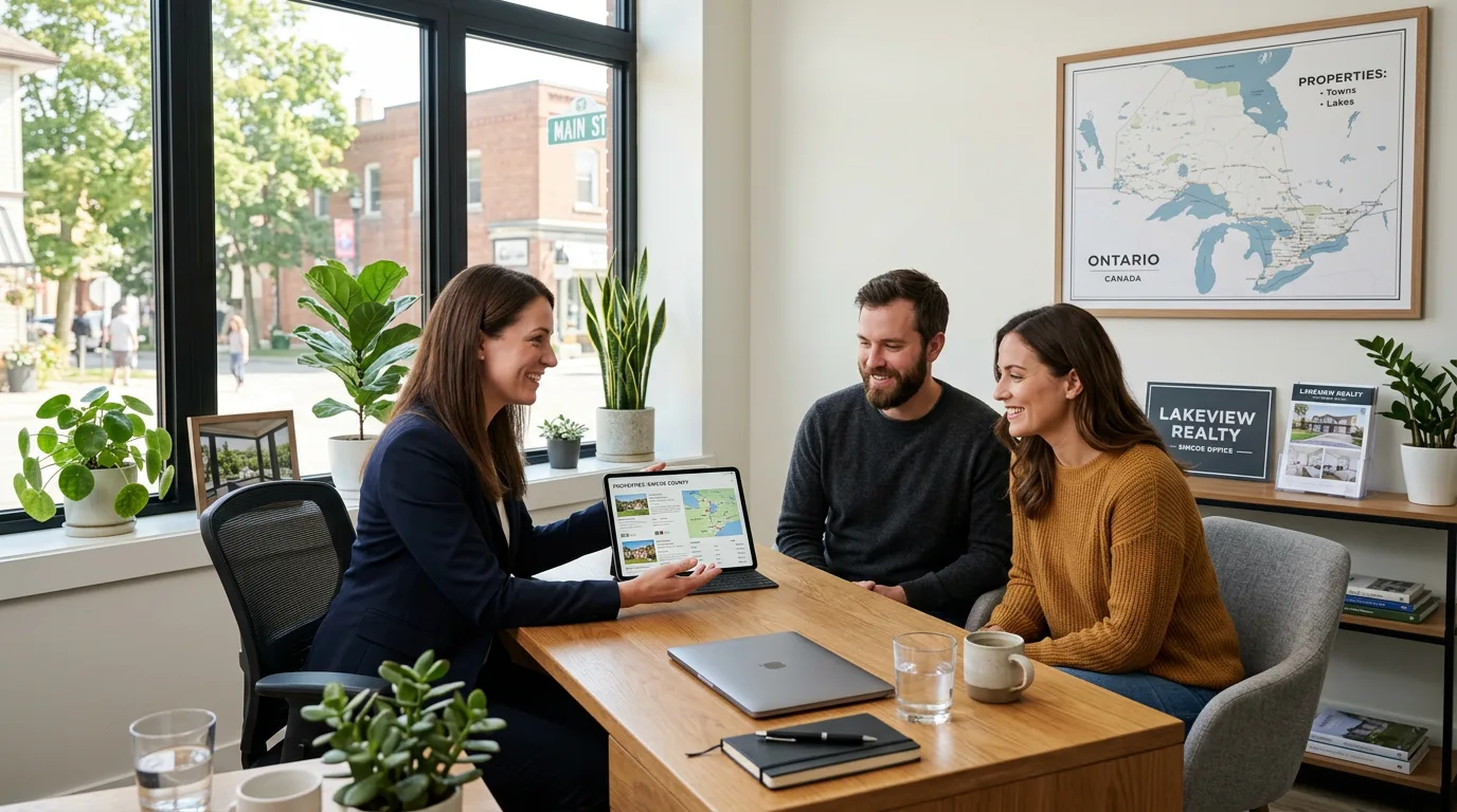 Real estate professional and buyer in consultation reviewing investment strategy