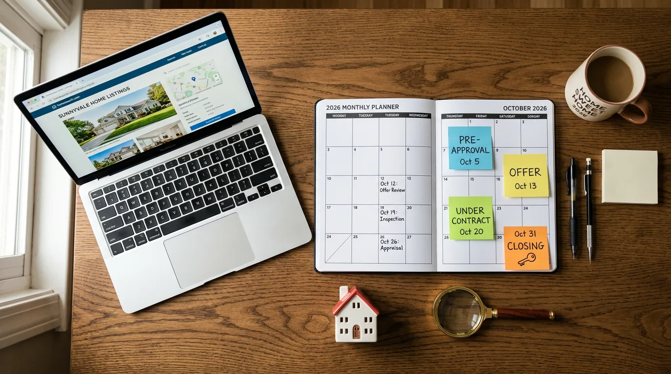 Home buyer reviewing planning checklist and timeline for Collingwood purchase