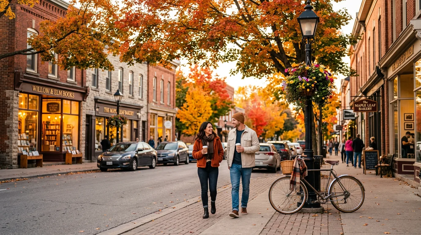 Collingwood downtown street in autumn